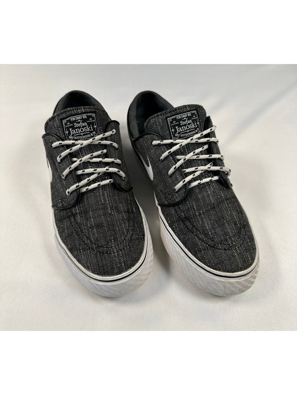 Nike SB Zoom Stefan Janoski Canvas Black Tweed Skate Shoes Men's Size 9
